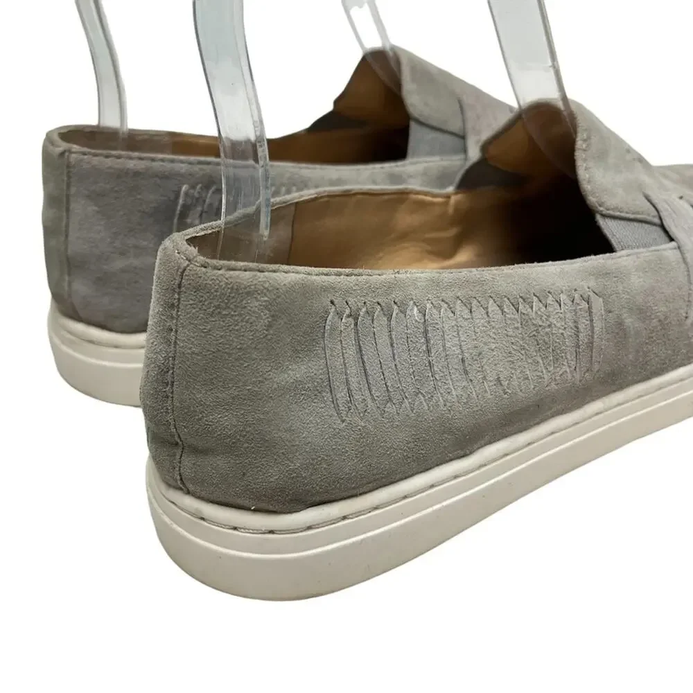 VINCE CAMUTO BEYZA Genuine Leather Gray Woven Suede Flats Loafers Shoes sz 8 M